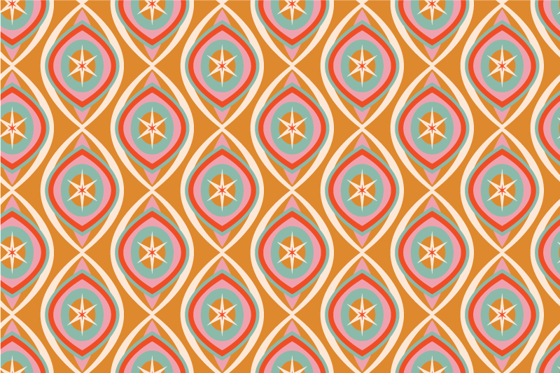 Mantel individual original patrón de estrellas colorido - TenVinilo