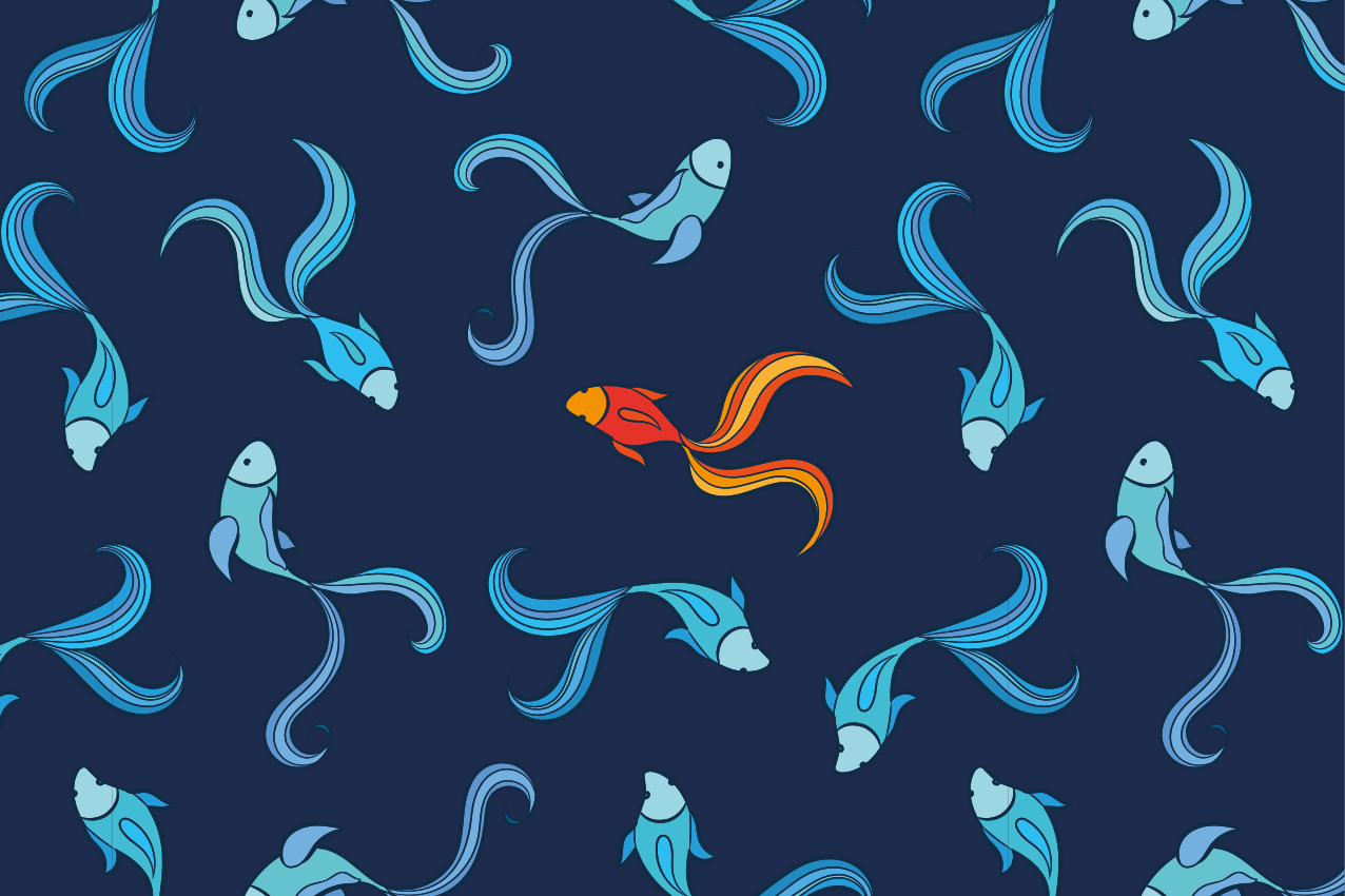 Mantel individual original motivo de peces vibrantes - TenVinilo