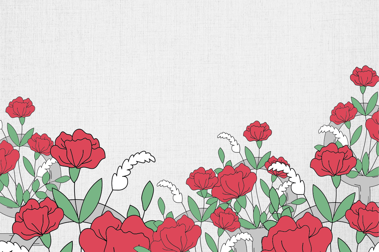 Mantel individual original patrón floral con hojas - TenVinilo