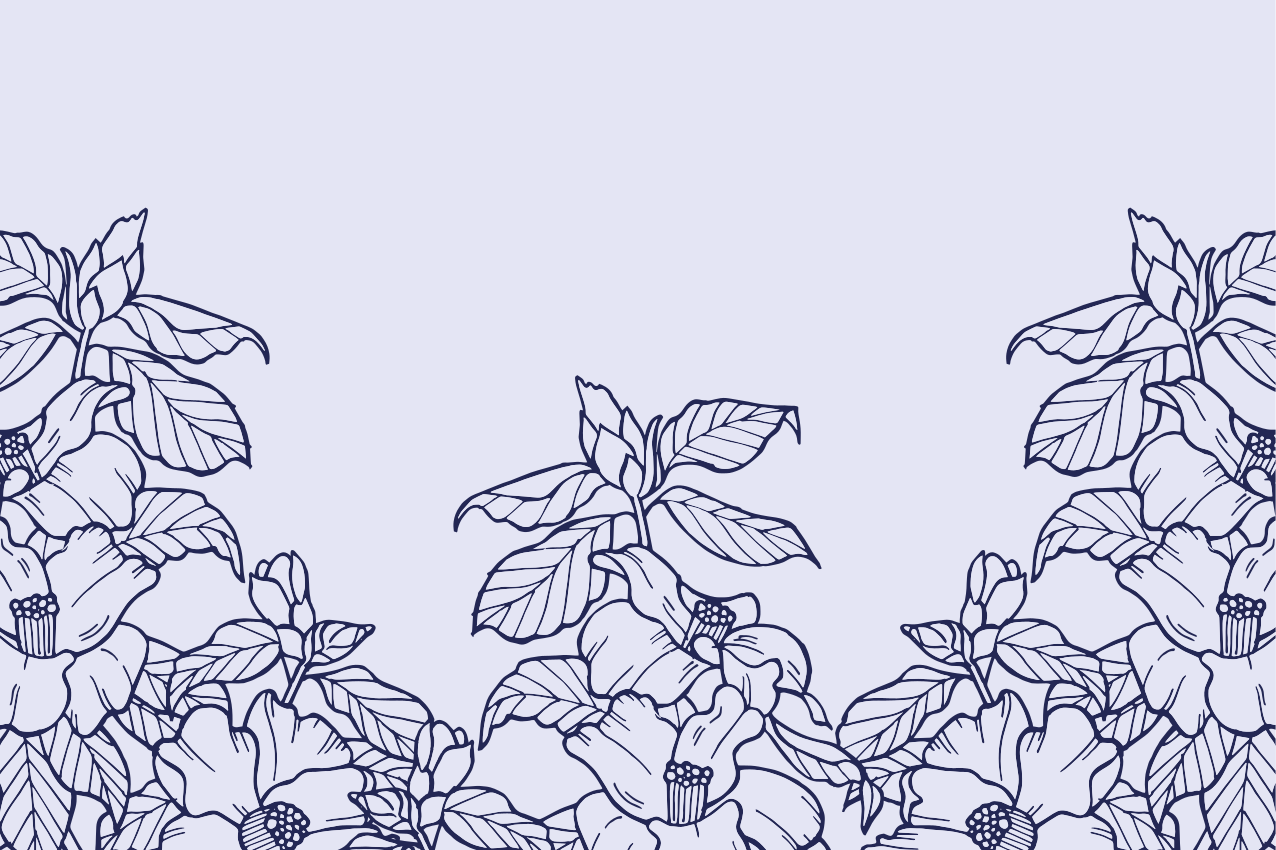 Mantel individual original patrón de borde floral - TenVinilo