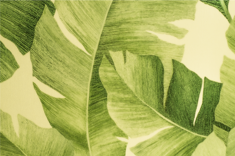 Mantel individual elegante Hojas verdes pintadas - TenVinilo