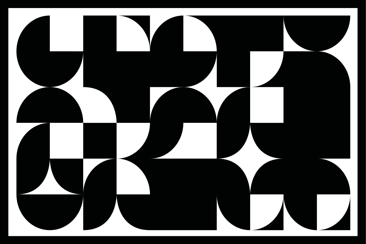 Mantel individual moderno motivo geométrico negro - TenVinilo