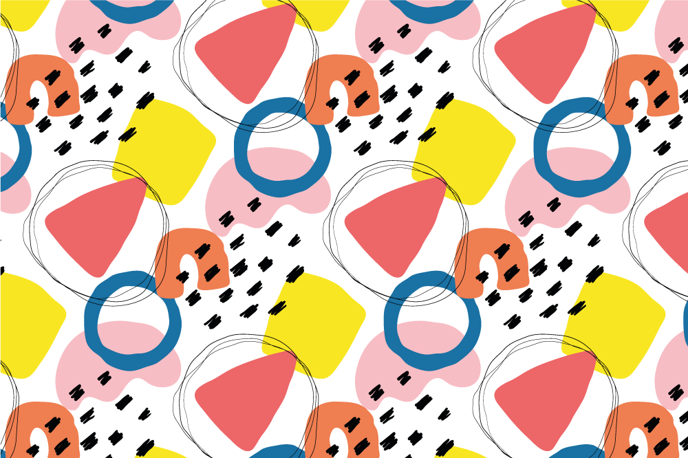 Mantel individual moderno elementos geométricos vivos - TenVinilo