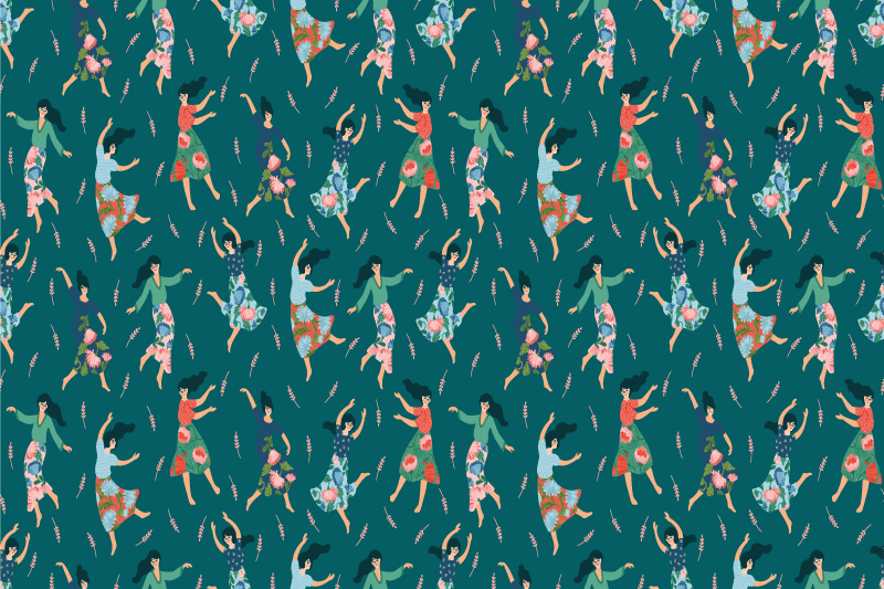 Mantel individual original mujeres bailando - TenVinilo