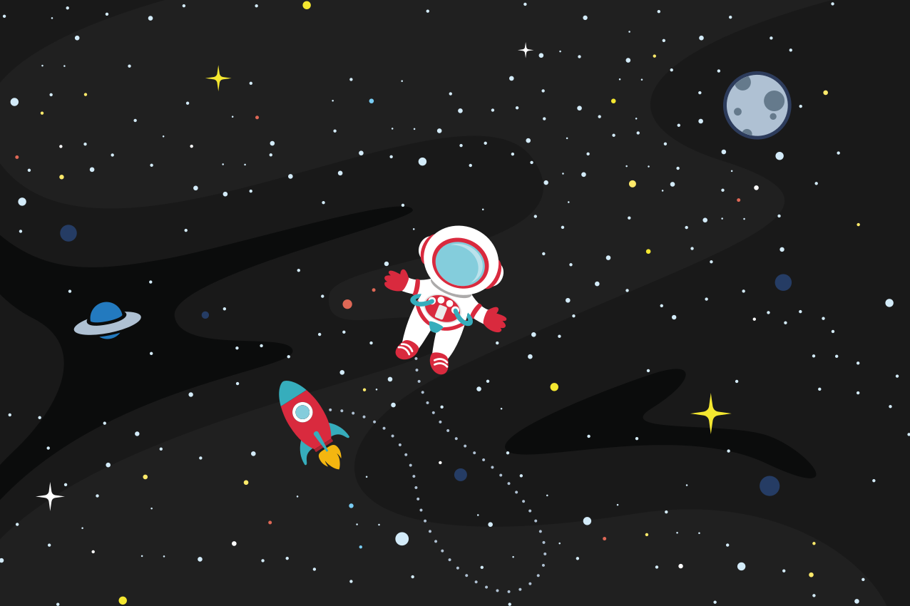 Mantel individual infantil astronauta y cohete - TenVinilo