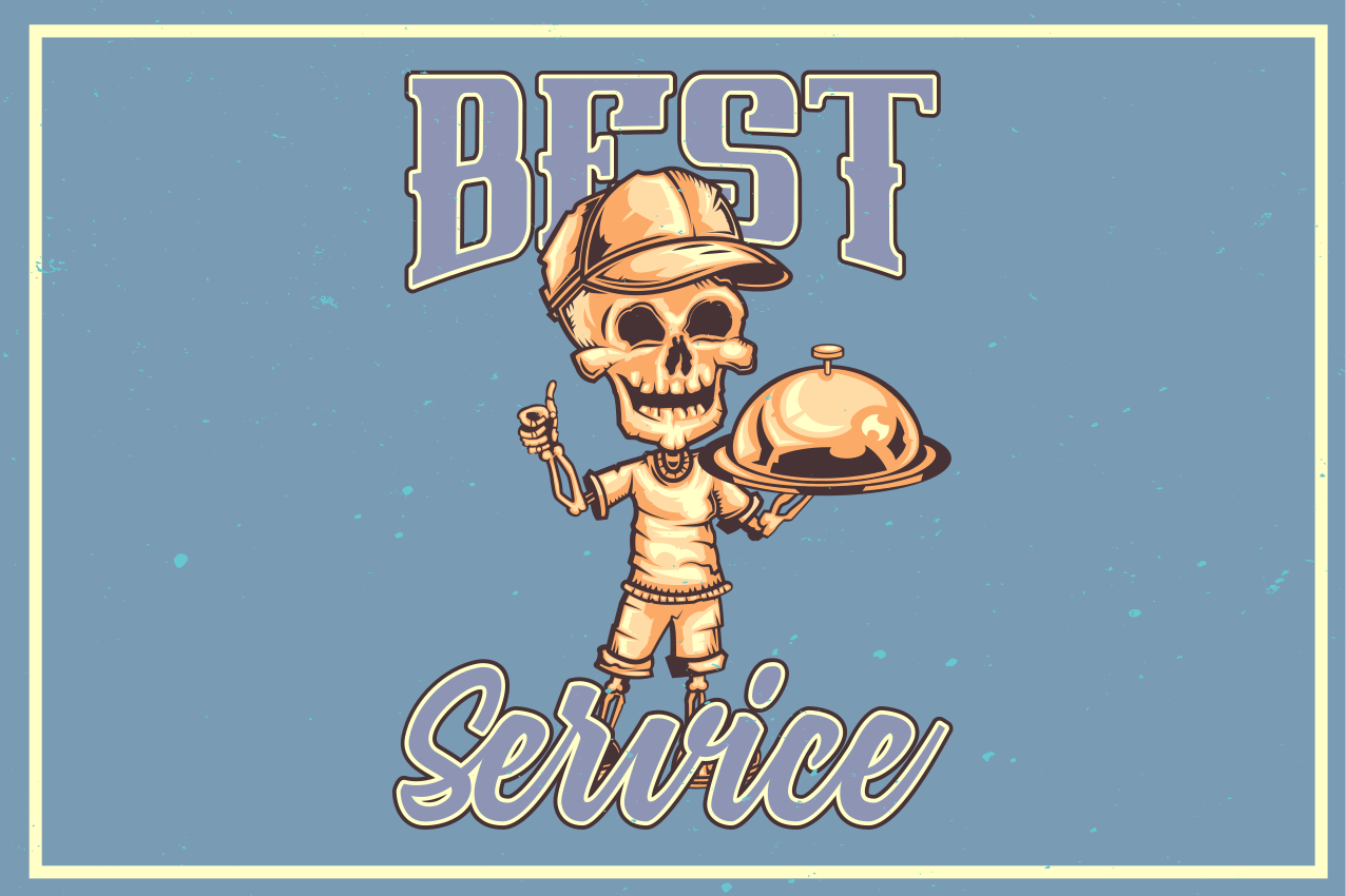 Mantel individual original servicio de camarero esqueleto - TenVinilo