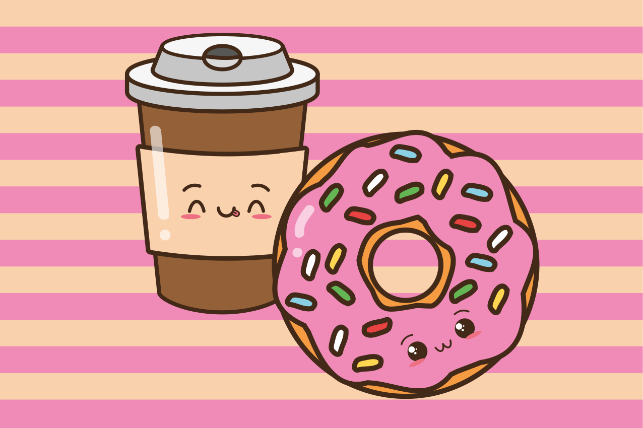 Mantel individual infantil donut de café lindo - TenVinilo