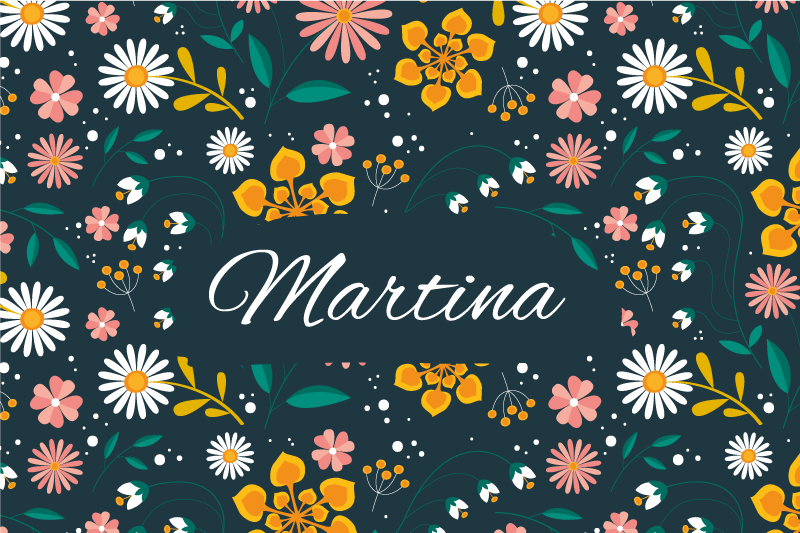 Mantel individual personalizable Flores de colores orgánicos - TenVinilo