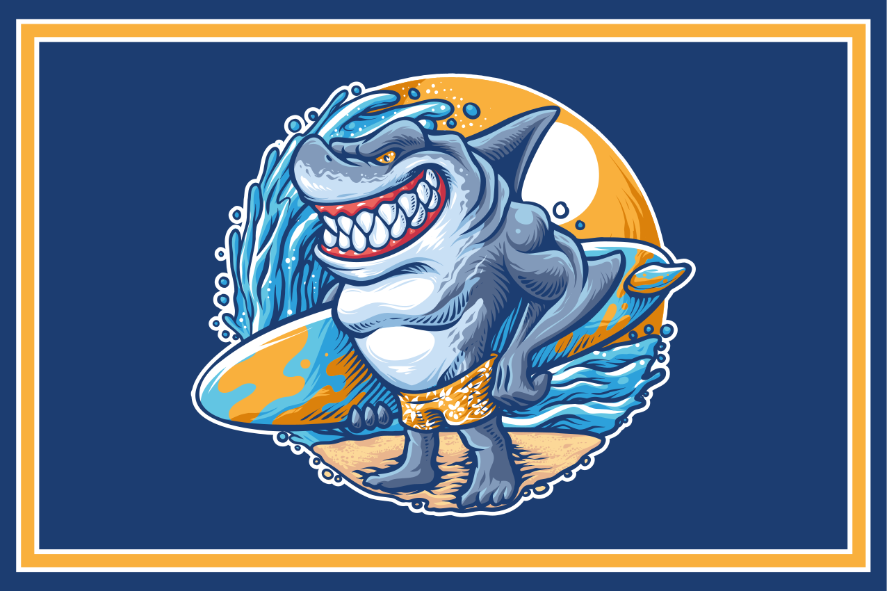 Mantel individual original Dibujos animados de tiburón de tabla d - TenVinilo