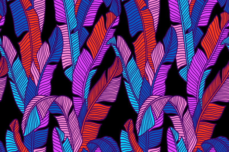 Mantel individual patrón motivos de hojas coloridas - TenVinilo