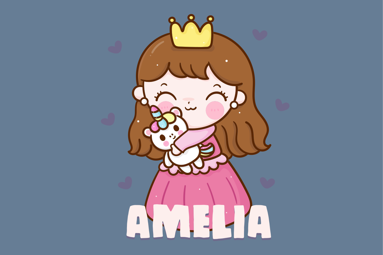 Mantel individual infantil princesa linda con unicornio - TenVinilo