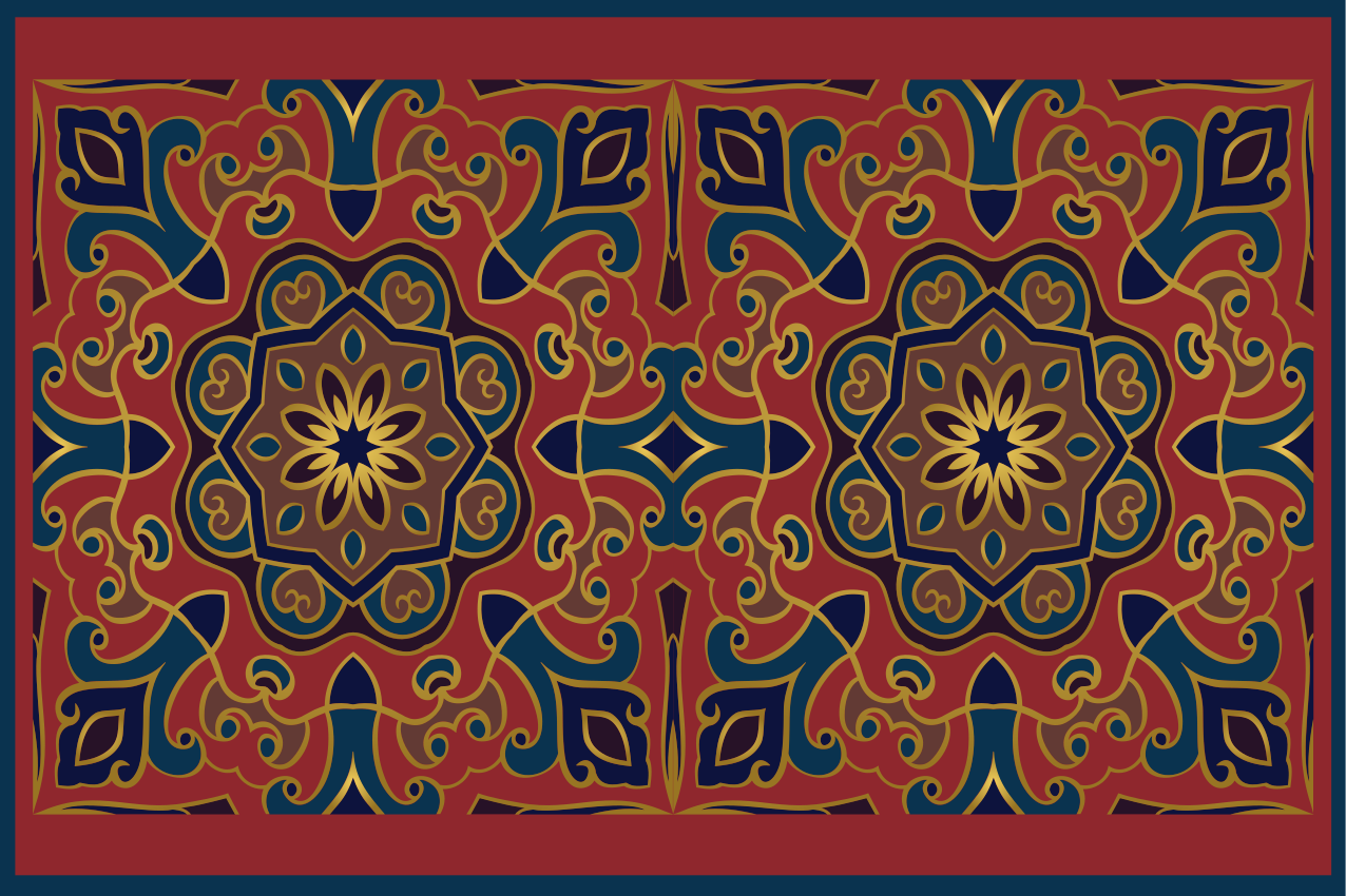 Mantel individual original arreglo floral intrincado - TenVinilo