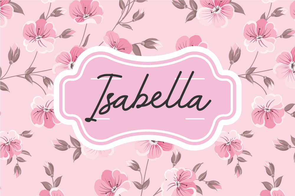 Mantel individual personalizable Flores rosadas vintage - TenVinilo