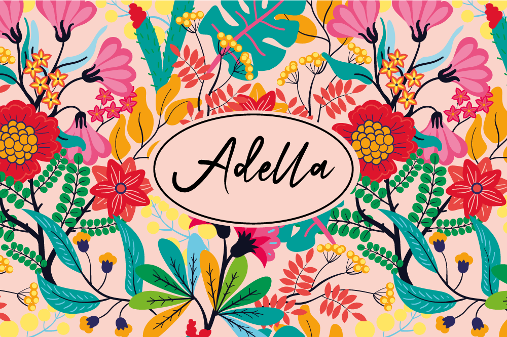 Mantel individual personalizable Diseño de flores de colores vint - TenVinilo