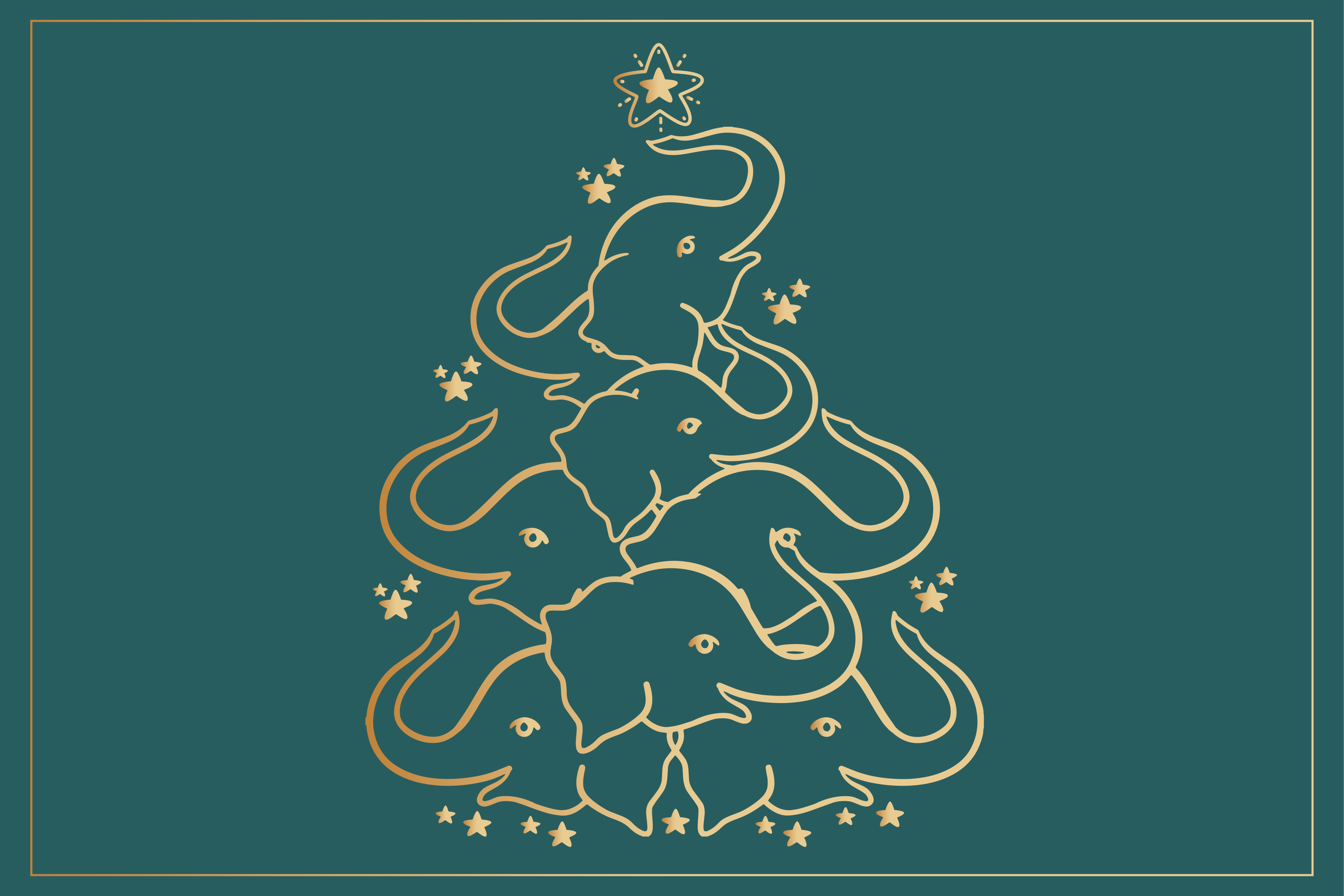 Mantel individual navideño Árbol elefante elegante - TenVinilo