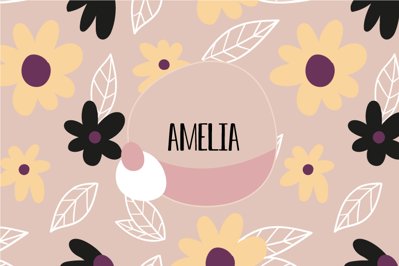 Mantel individual infantil estampado botánico personalizado - TenVinilo