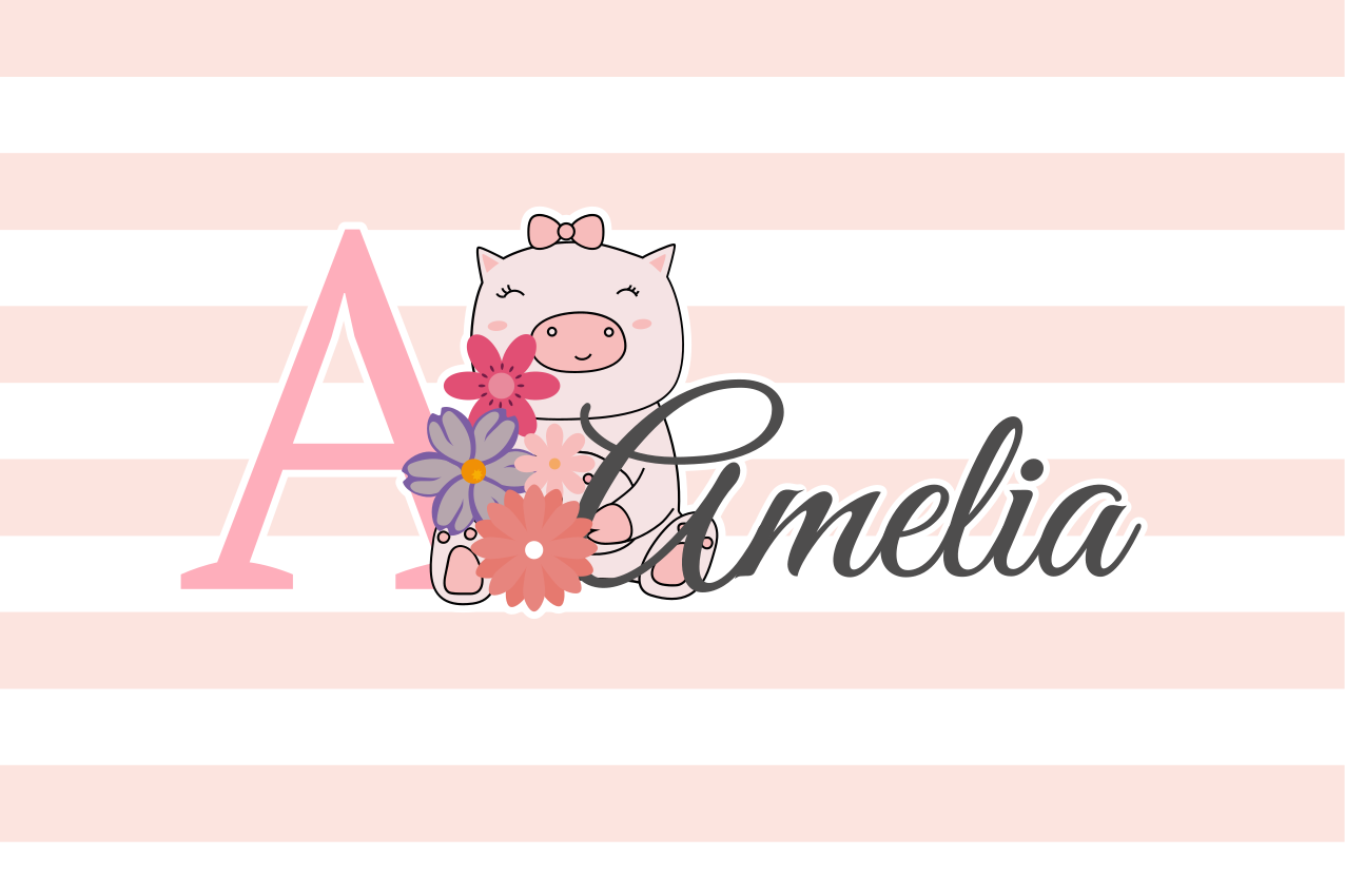 Mantel individual infantil personaje cerdito lindo - TenVinilo