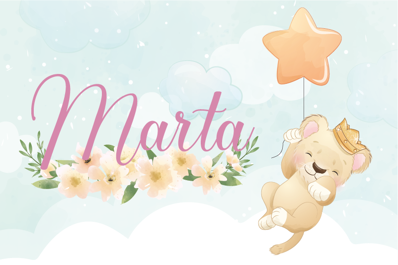 Mantel individual infantil león lindo con globo - TenVinilo