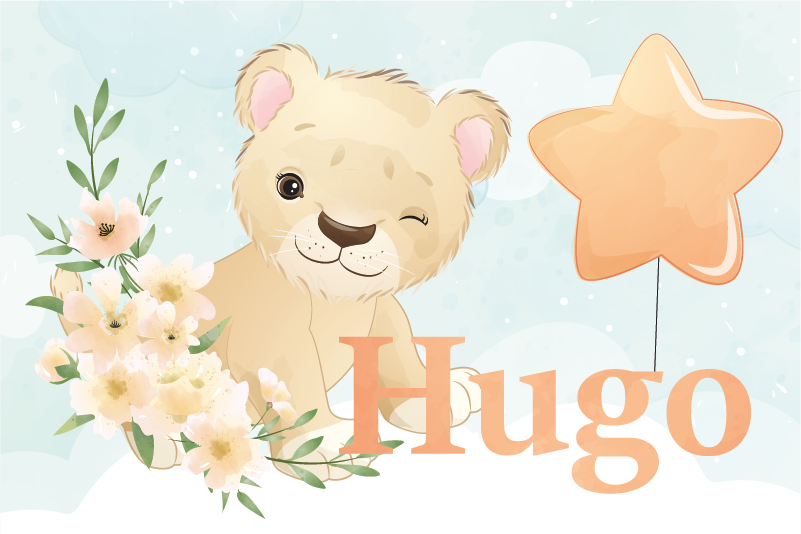 Mantel individual infantil león alegre gráfico - TenVinilo