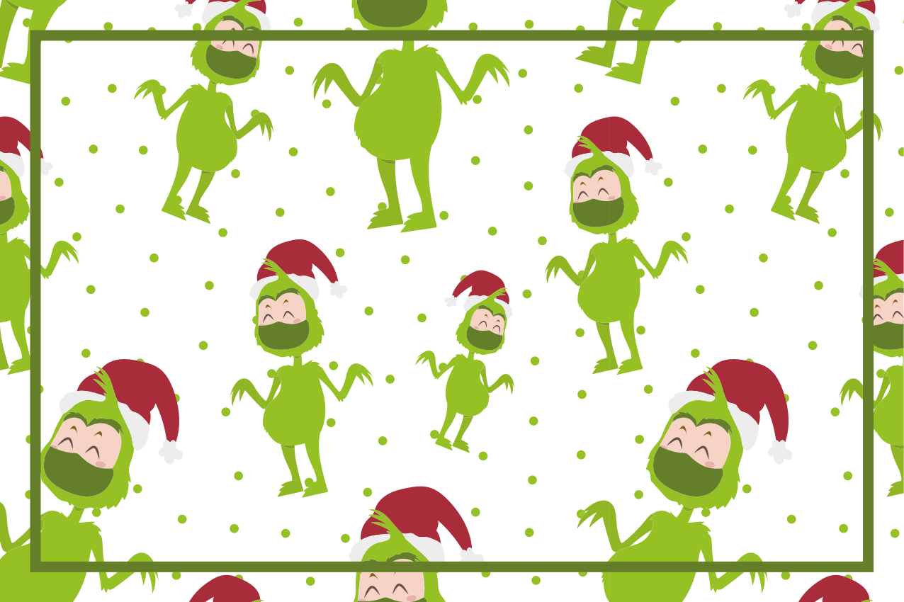 Mantel individual navideño personajes alegres del grinch - TenVinilo