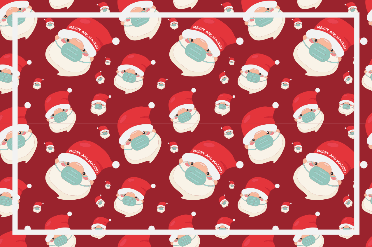 Mantel individual navideño con diseño de santa claus - TenVinilo