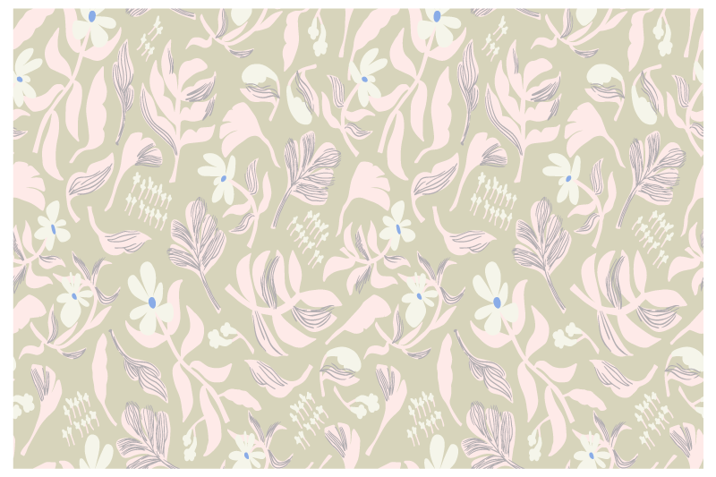 Mantel individual original inspiración de hojas botánicas - TenVinilo