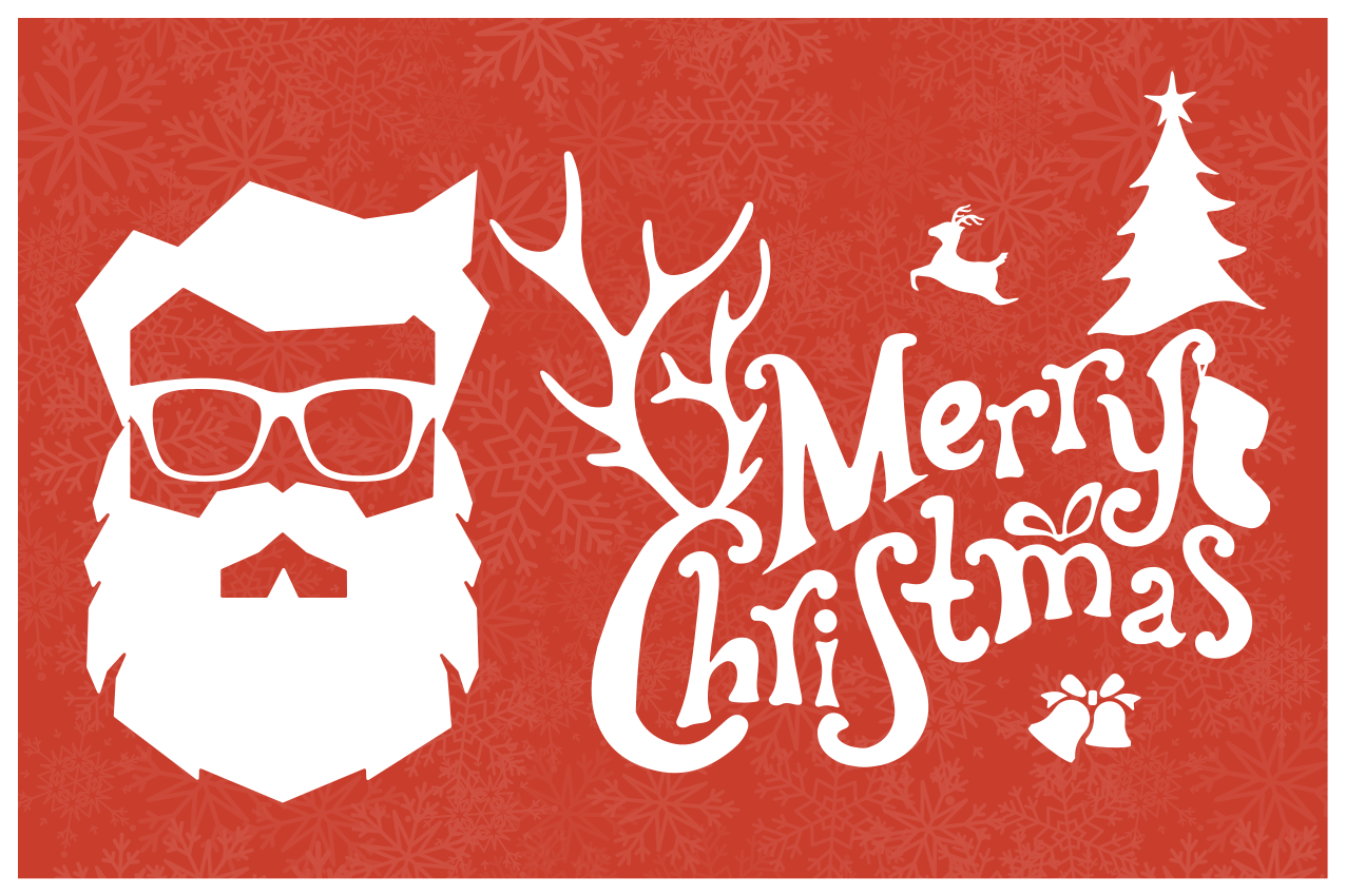 Mantel individual navideño santa con gafas - TenVinilo