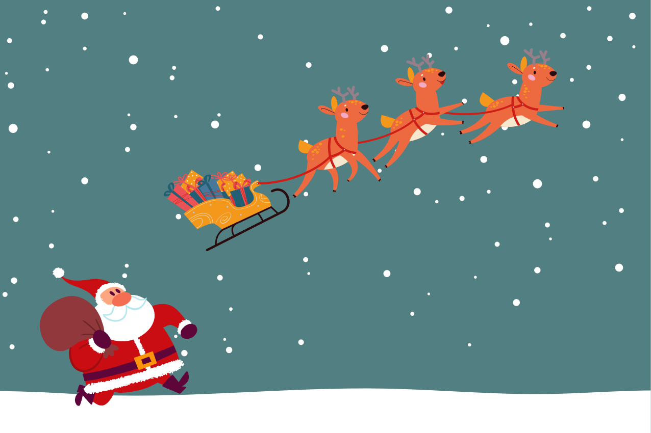 Mantel individual navideño paseo en trineo de santa - TenVinilo