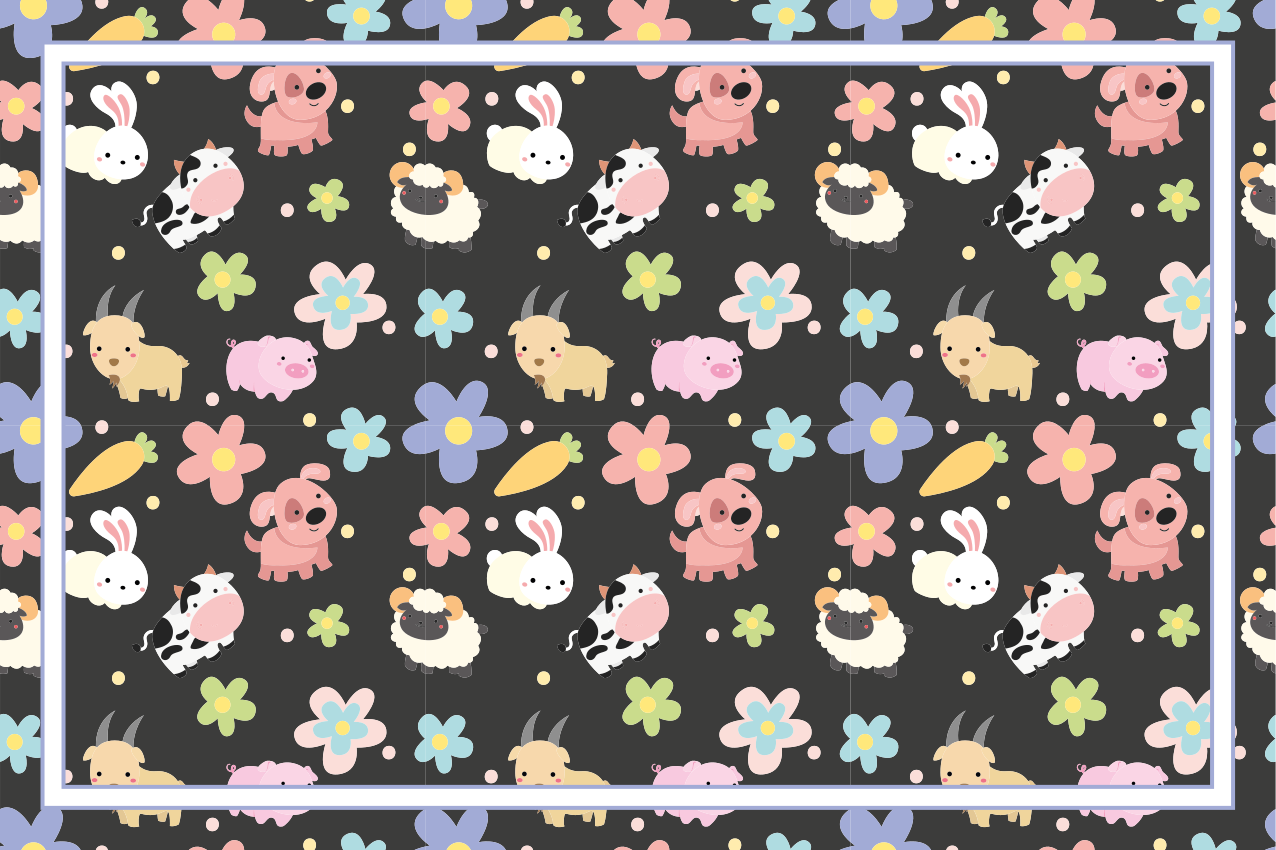 Mantel individual infantil ilustraciones encantadoras - TenVinilo