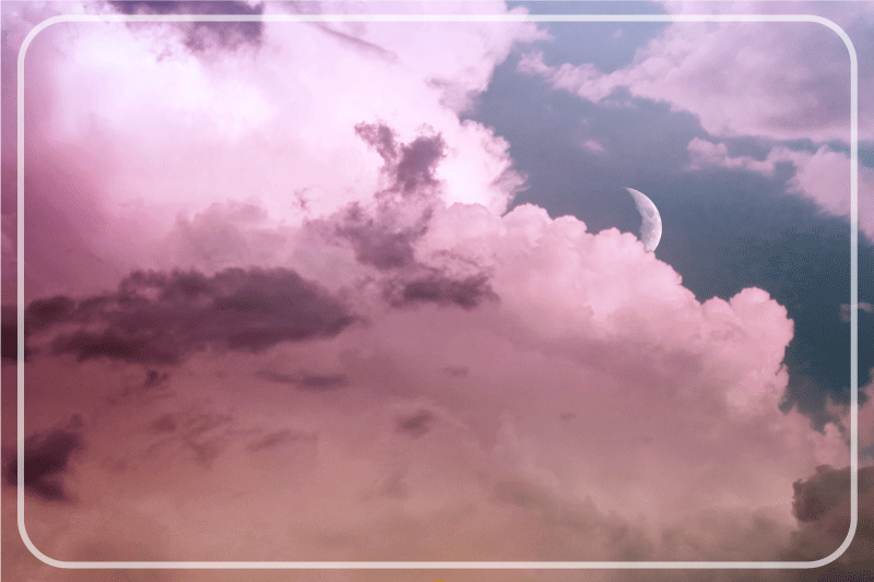 Mantel individual moderno cielo nublado con luna - TenVinilo