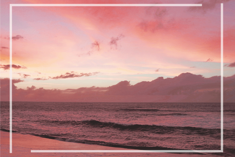 Mantel individual moderno atardecer costero sereno - TenVinilo