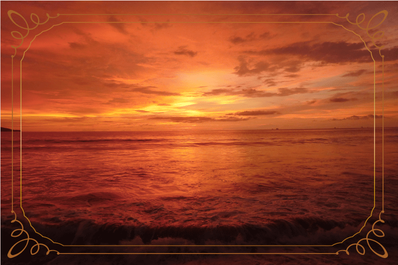 Mantel individual moderno vista del mar crepuscular - TenVinilo