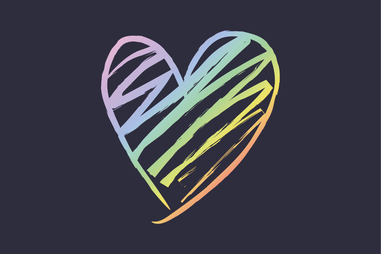 Mantel individual original corazón colorido - TenVinilo