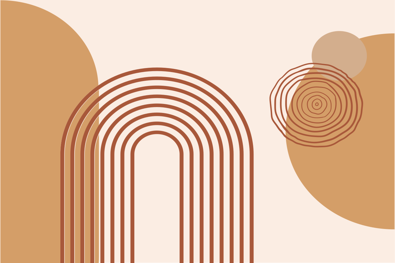 Mantel individual moderno formas curvas superpuestas - TenVinilo