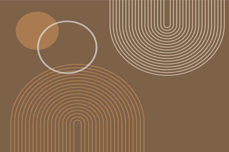 Mantel individual moderno Arcos geométricos cálidos - TenVinilo