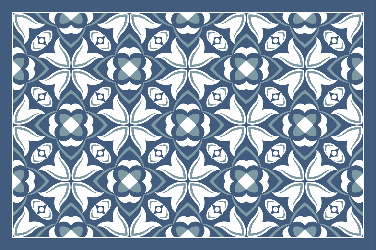 Mantel individual patrón motivo botánico elaborado - TenVinilo