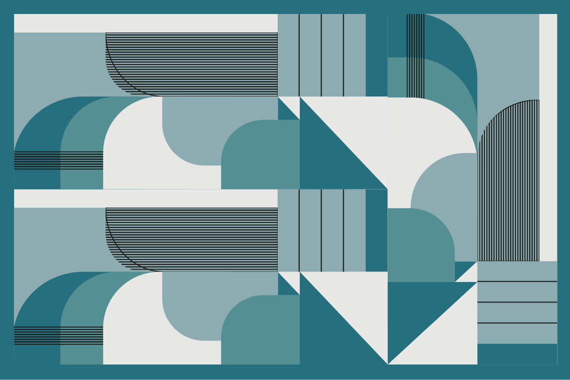 Mantel individual moderno patrones geométricos en teal - TenVinilo