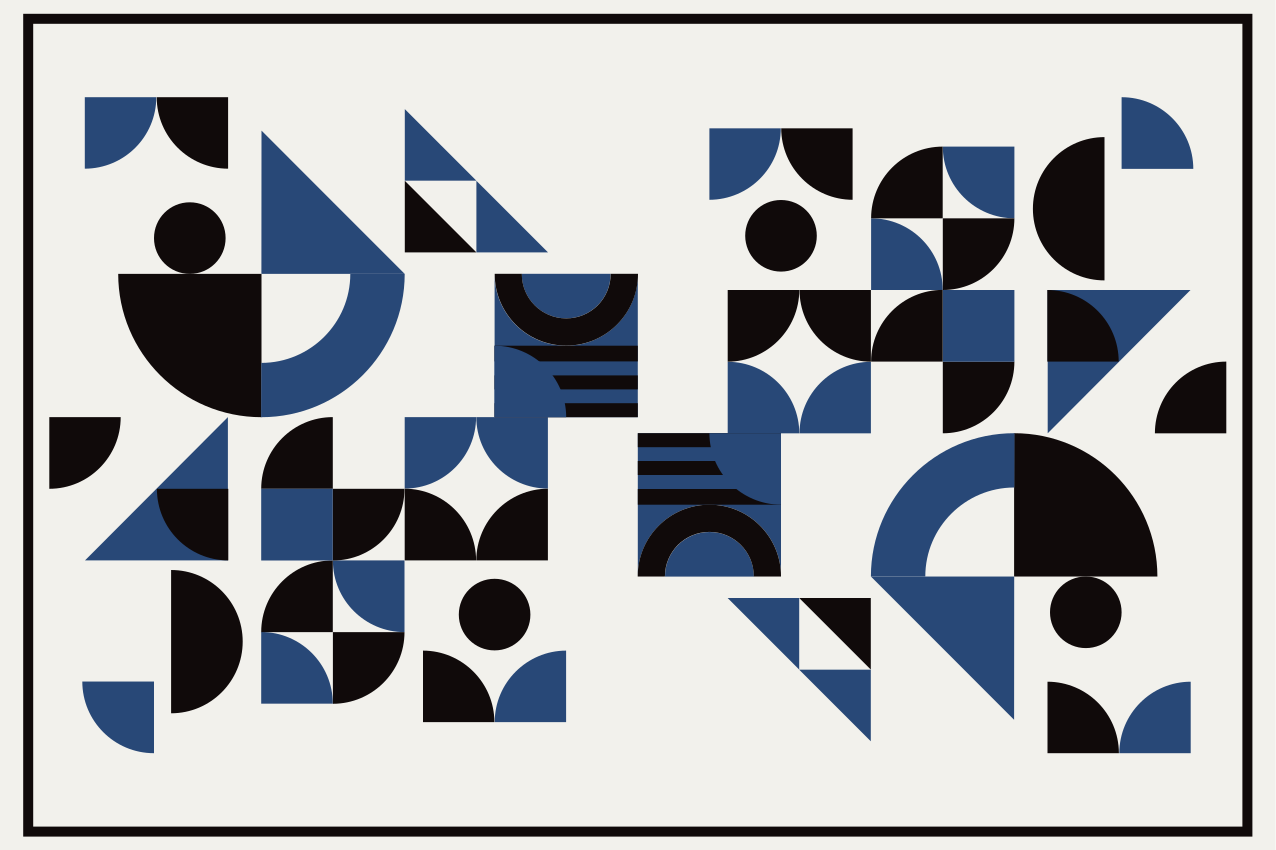 Mantel individual moderno patrones azules geométricos - TenVinilo