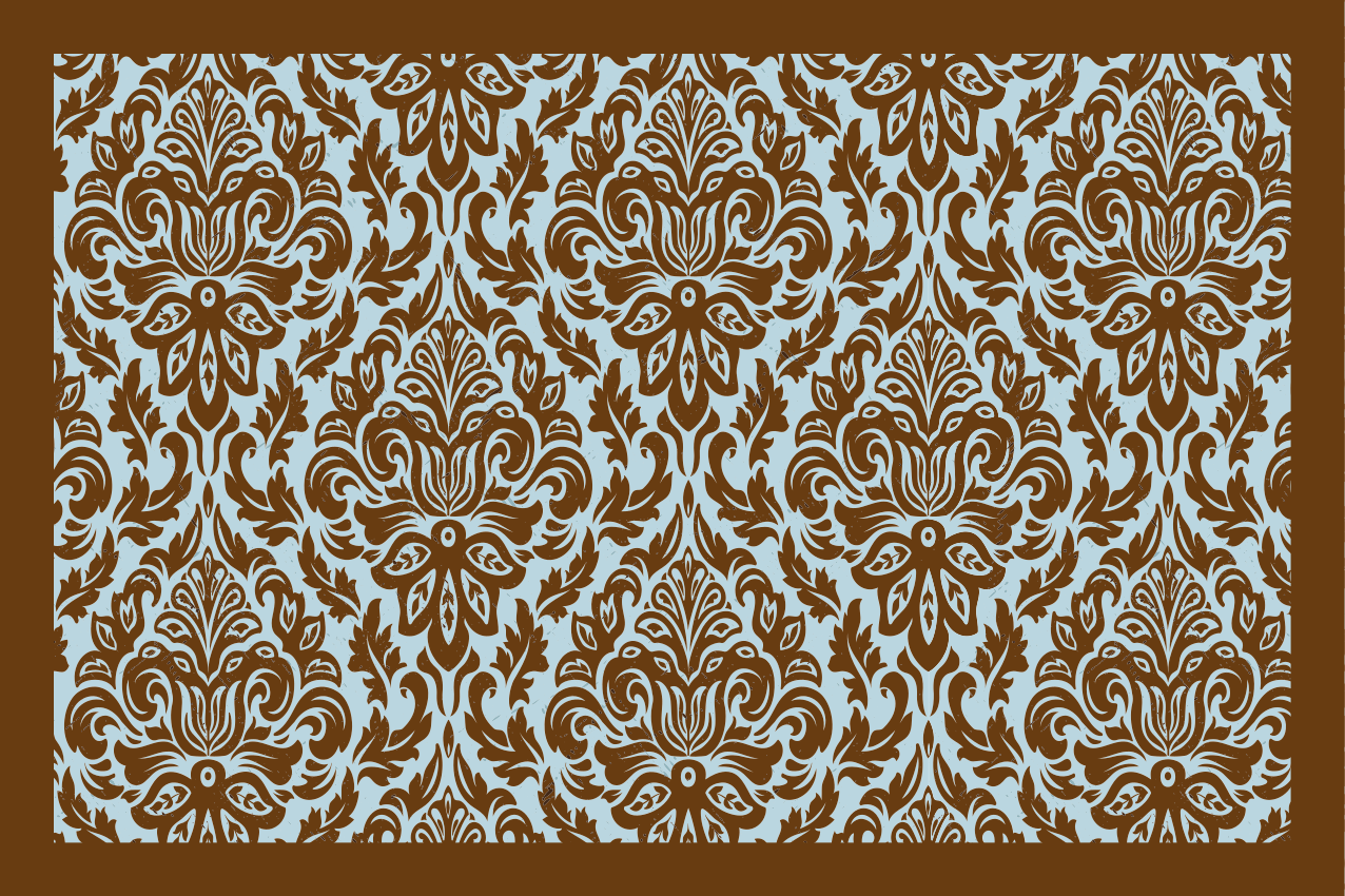 Mantel individual patrón emblema floral intrincado - TenVinilo