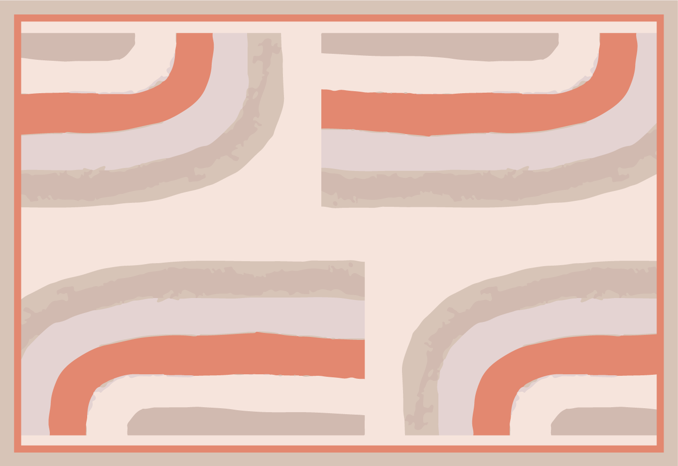 Mantel individual moderno con patrones curvos coloridos - TenVinilo