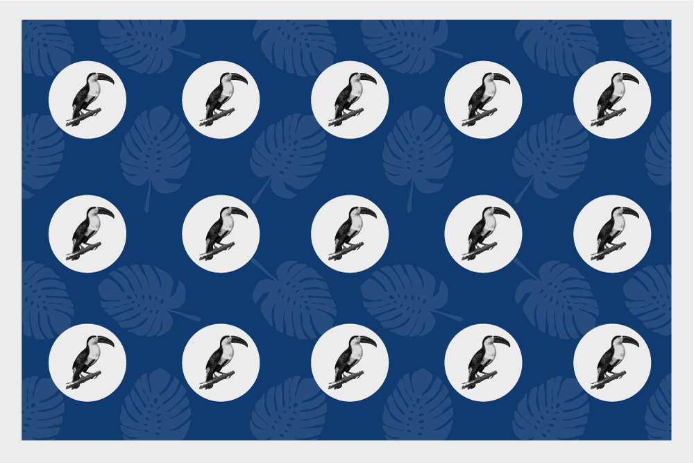 Mantel individual original patrón de aves tropicales - TenVinilo