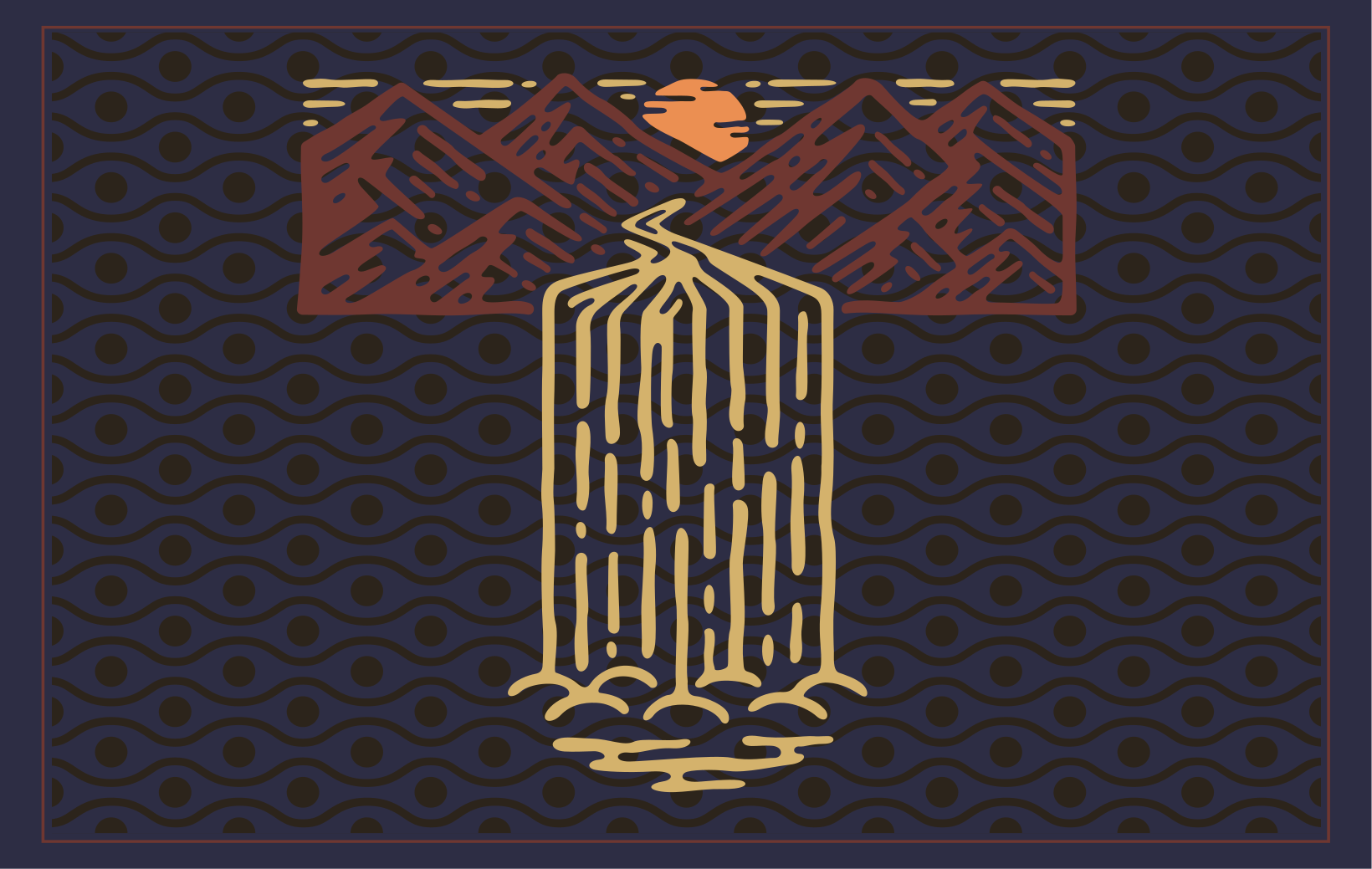 Mantel individual original paisaje de cascada - TenVinilo