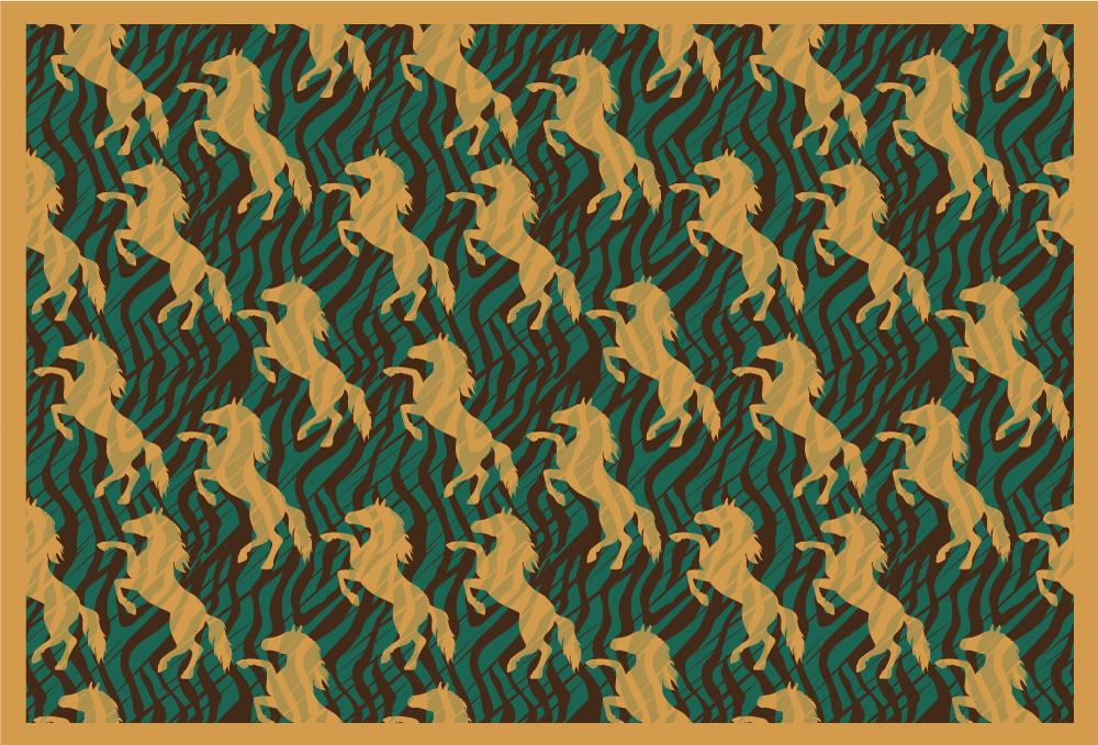 Mantel individual original patrón de unicornio audaz - TenVinilo