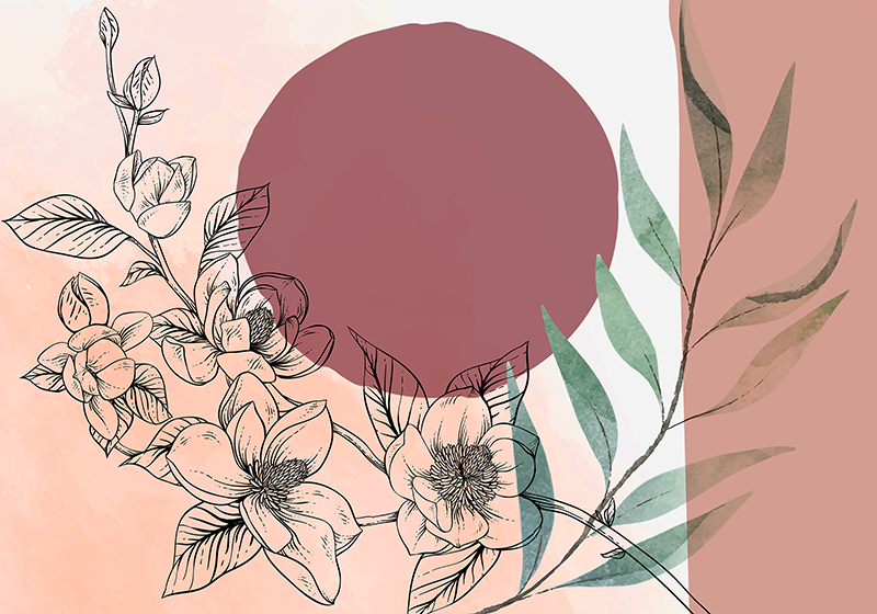 Mantel individual moderno acento floral minimalista - TenVinilo