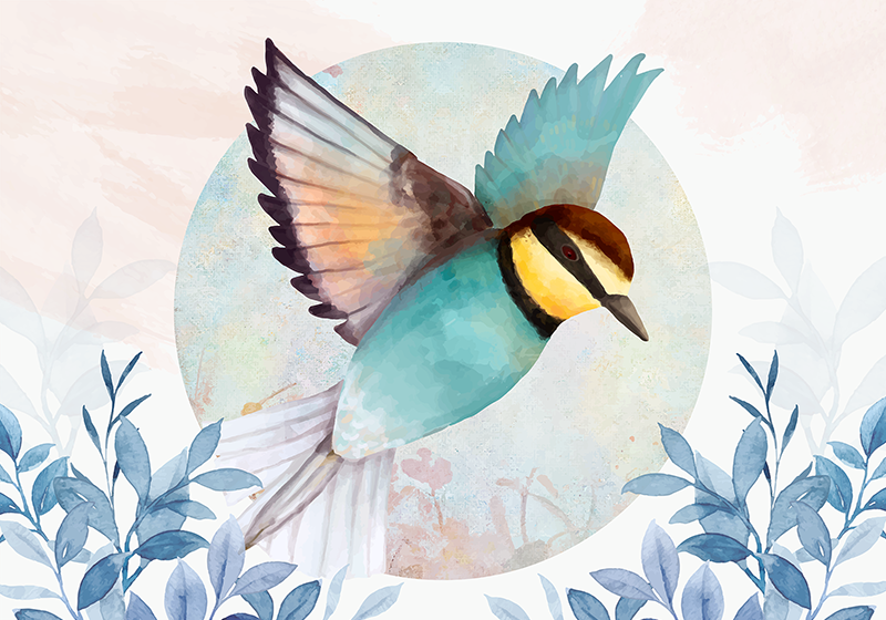 Mantel individual original arte avícola vibrante - TenVinilo