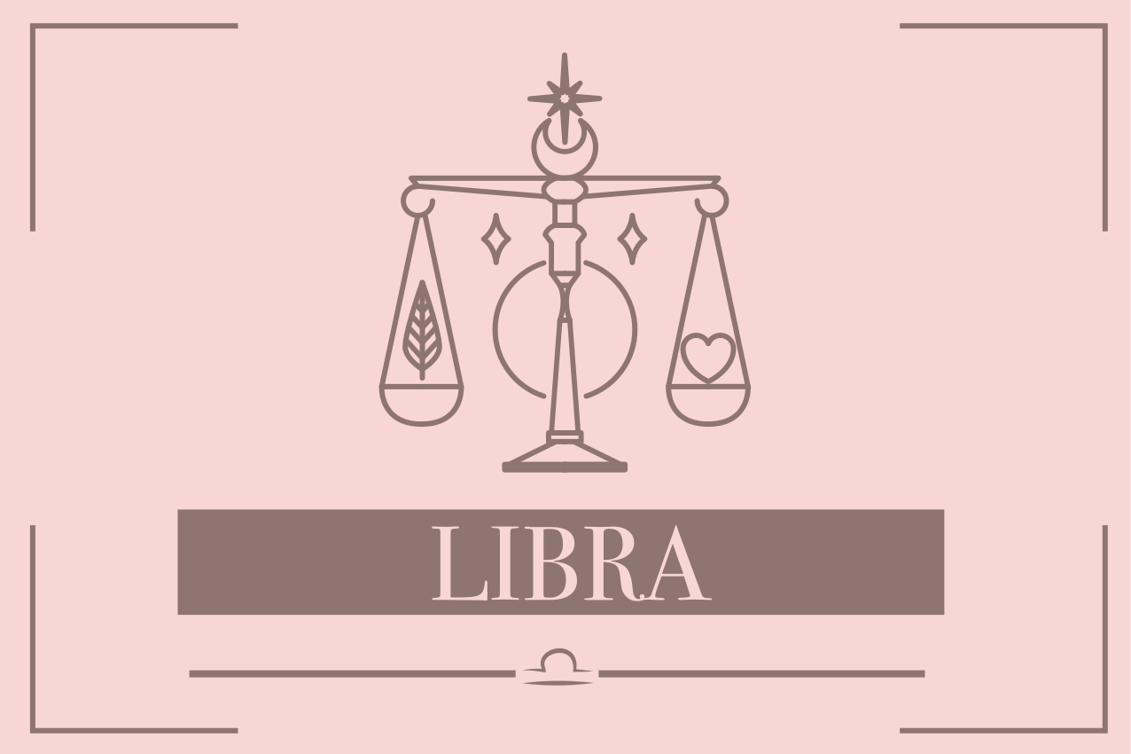 Individual mesa signo zodiacal Libra rosa - TenVinilo