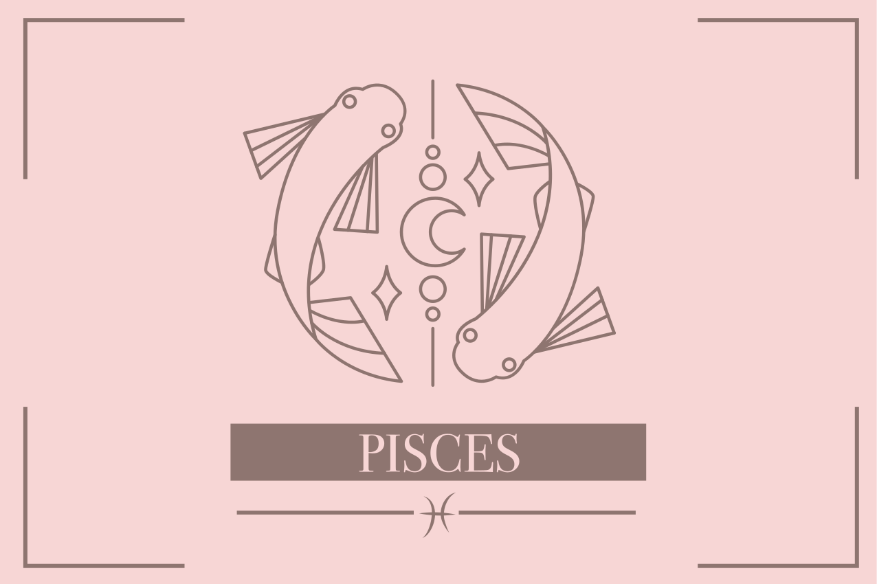 Mantel individual signo zodiacal Piscis rosa - TenVinilo