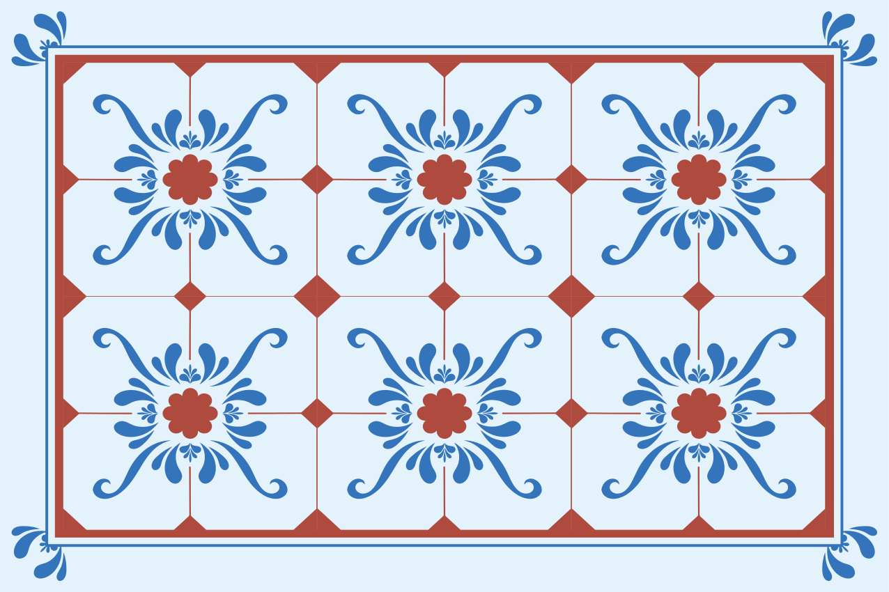 Mantel individual patrón floral vintage - TenVinilo