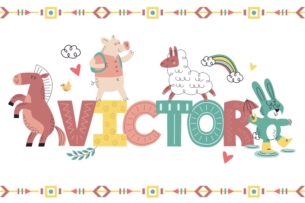 Mantel individual infantil personajes amigables animales - TenVinilo