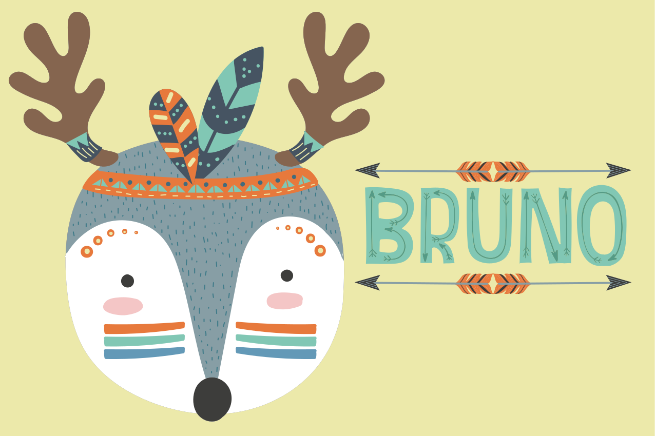 Mantel individual infantil cara de reno adorable - TenVinilo